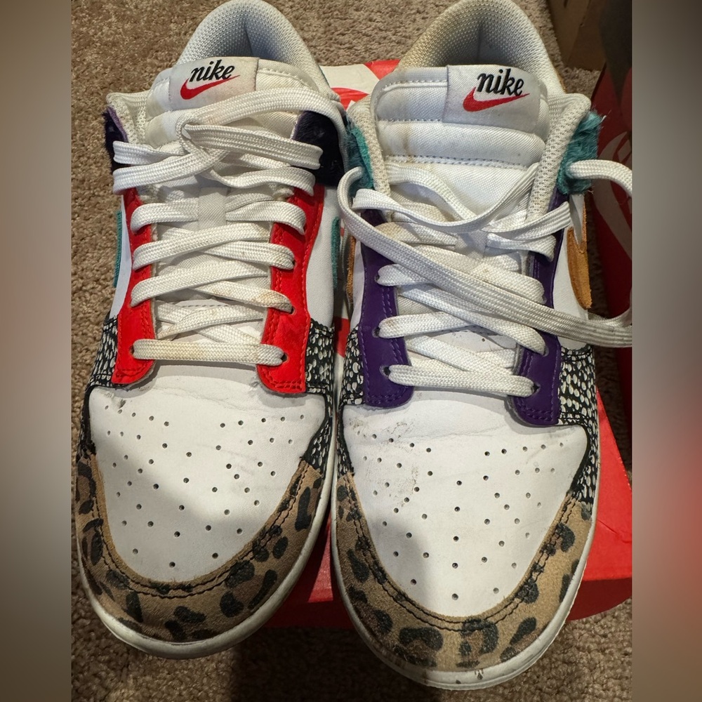 Nike Red and Purple Animal Print Sneakers